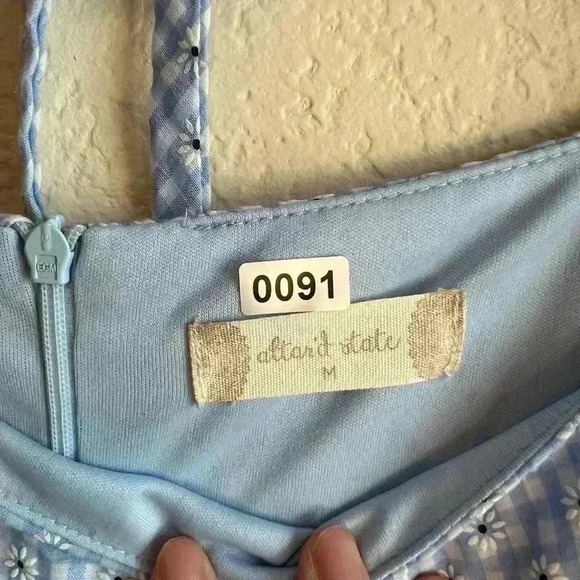 Blue and White  daisy Altard State dress M - Picture 3 of 6
